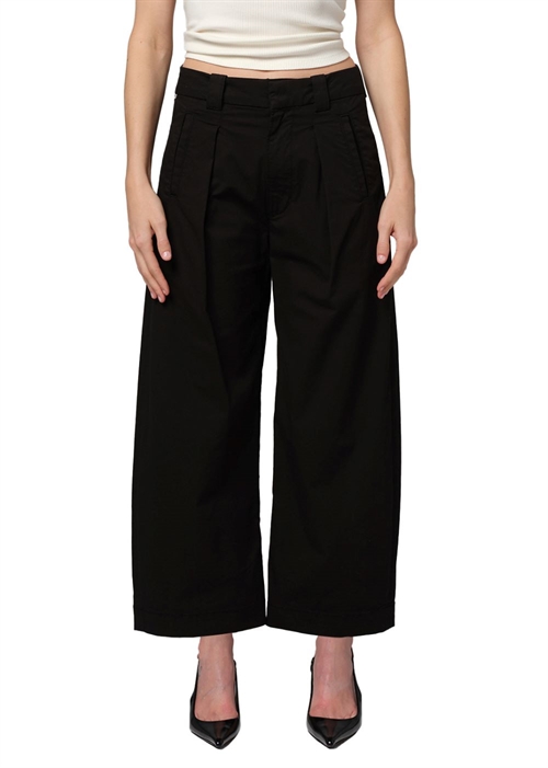 CITIZENS OF HUMANITY CARA CROPPED PLEATED TROUSERS BLACK